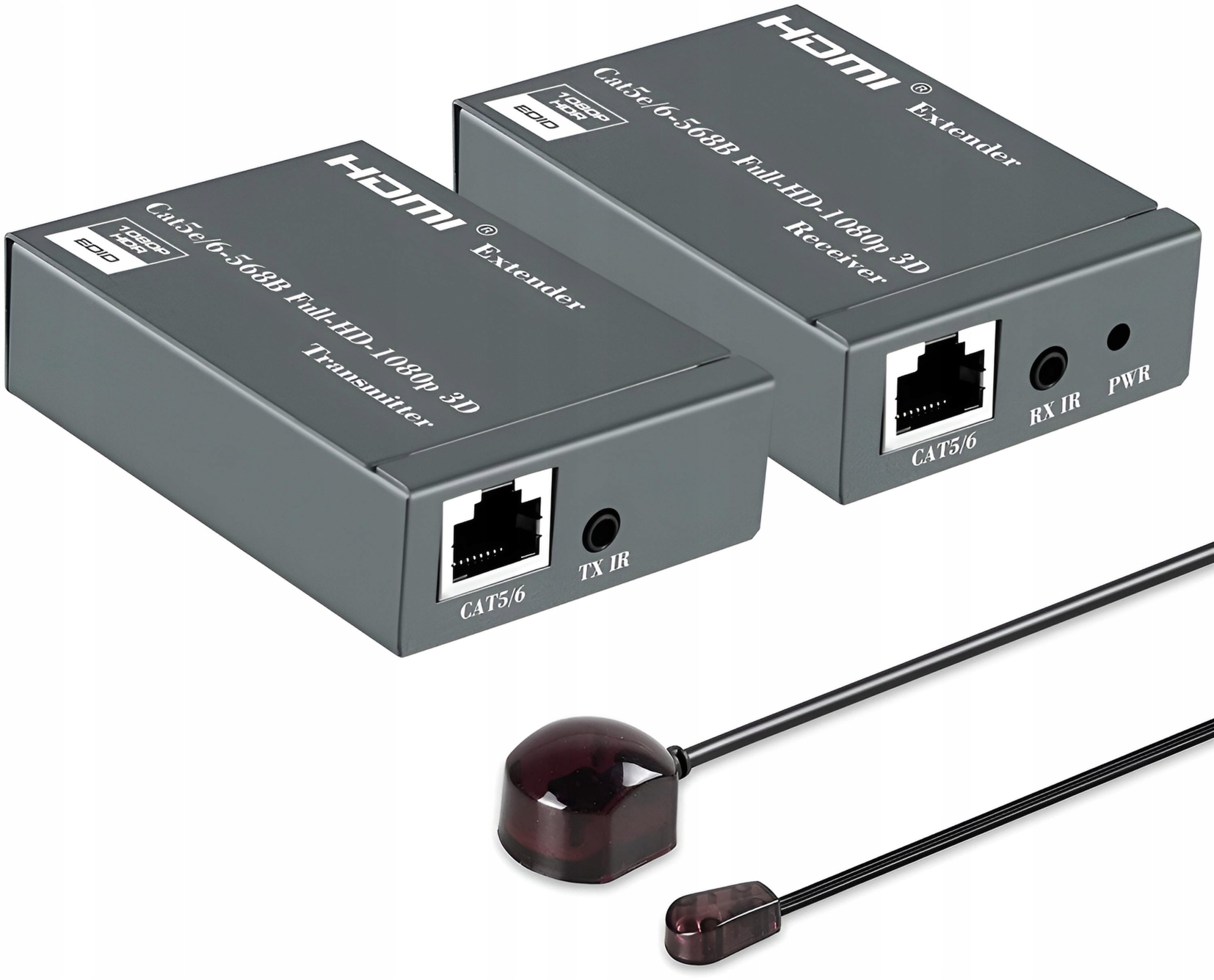Hdmi extender 60M Lan kroucený RJ45 Ir Loop Out 2 Výstupy Obrazovky Pawonik