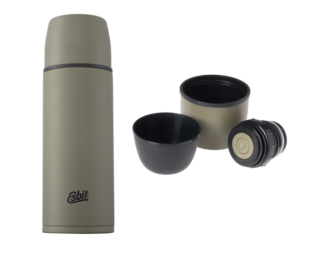 Termoska Esbit vakuová Vacuum Flask 1L olivově zelená 2 šálky
