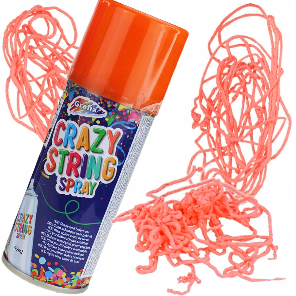 SERPENTYNA KONFETTI W SPRAYU POMARAŃCZOWY NEON NA URODZINY PRZYJĘCIA PARTY Marka inna marka