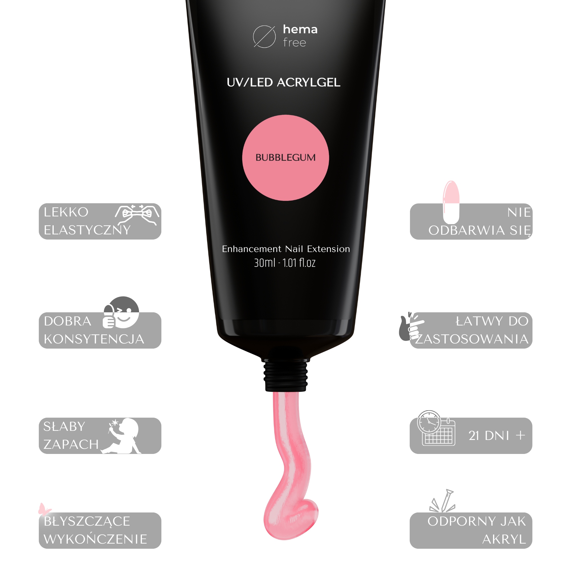 INLAQ Akrylożel Bubblegum 30ml Marka INLAQ