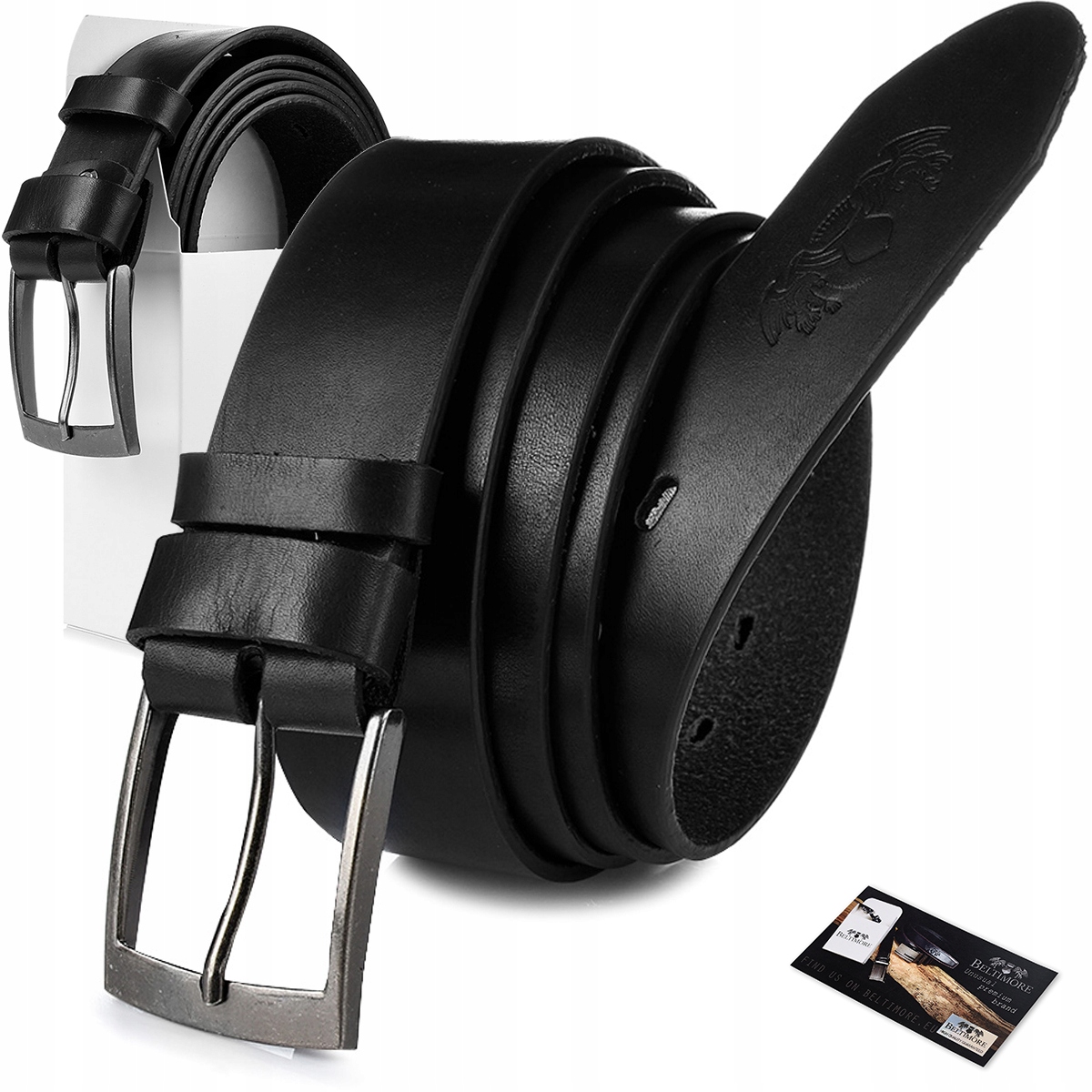 

Beltimore skórzany pasek do spodni lico czarny 95