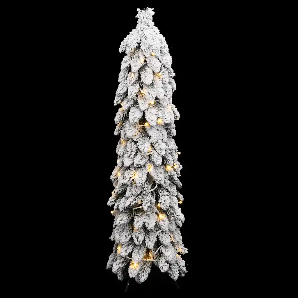 vidaXL Umělý vánoční stromek s 80 Led světly, zasněžený, 150 cm