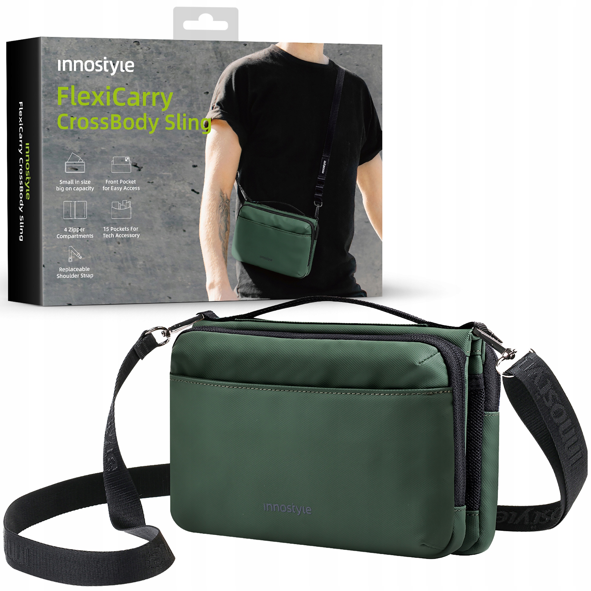 Innostyle Ledvinka Na Rameno Pásek Voděodolná Taška Velká 2L Flexicarry