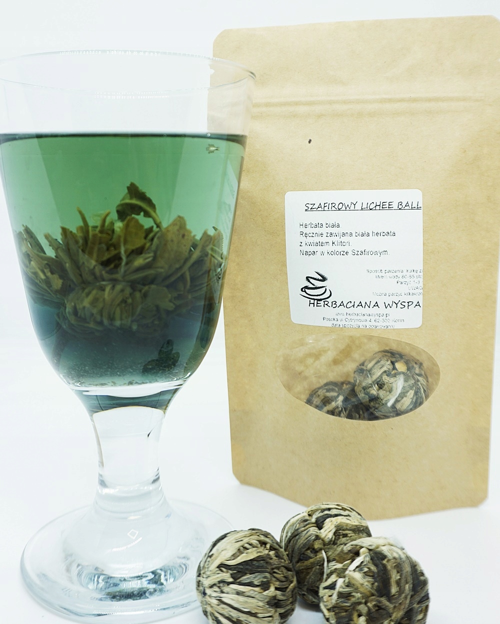 Safírový Lechee Ball 50 ks čaj kvetoucí, krásná barva a chuť