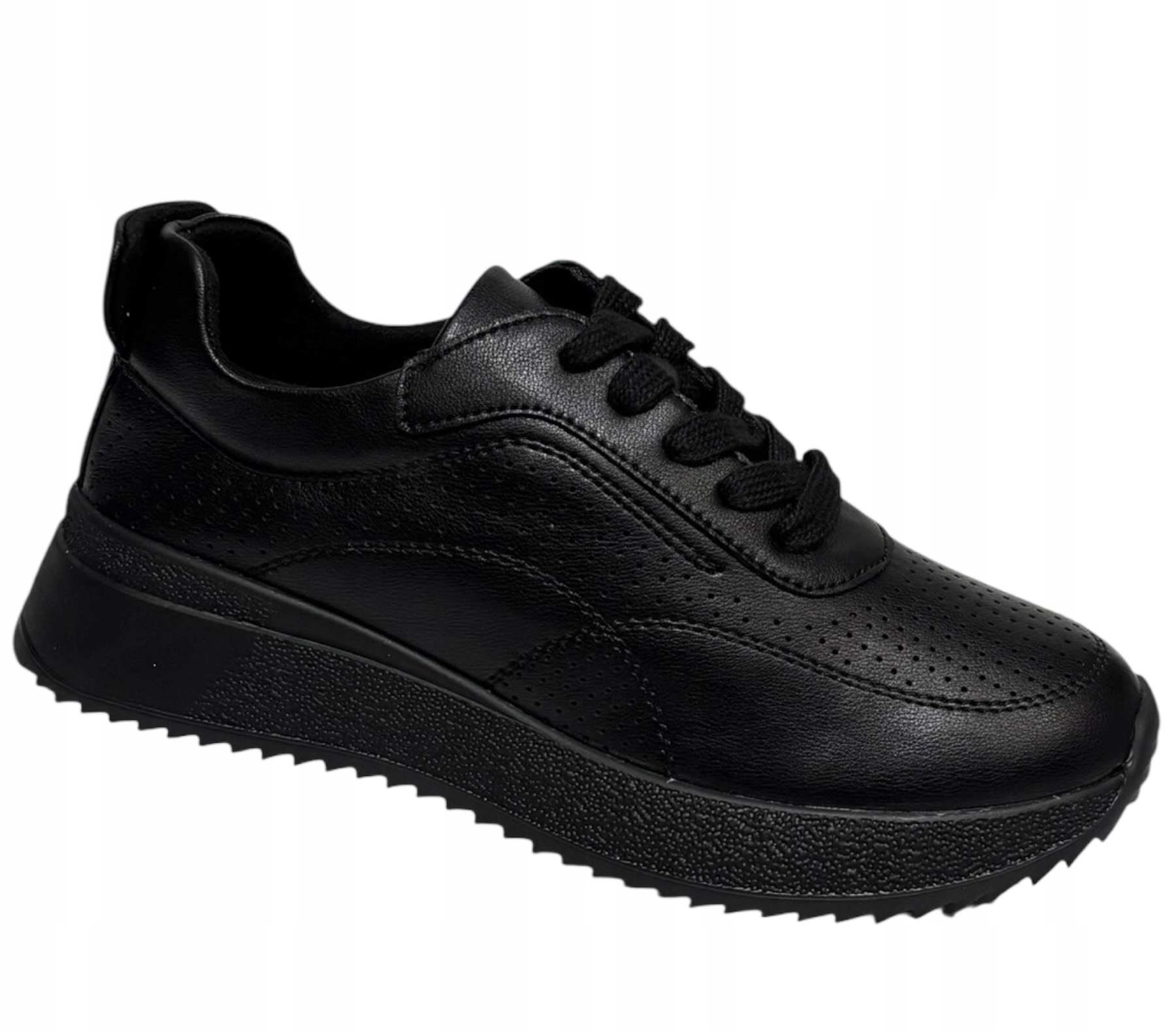 M. Daszyński 39-4 Półbuty Sneakersy Czarne Skórzane Miękkie 37