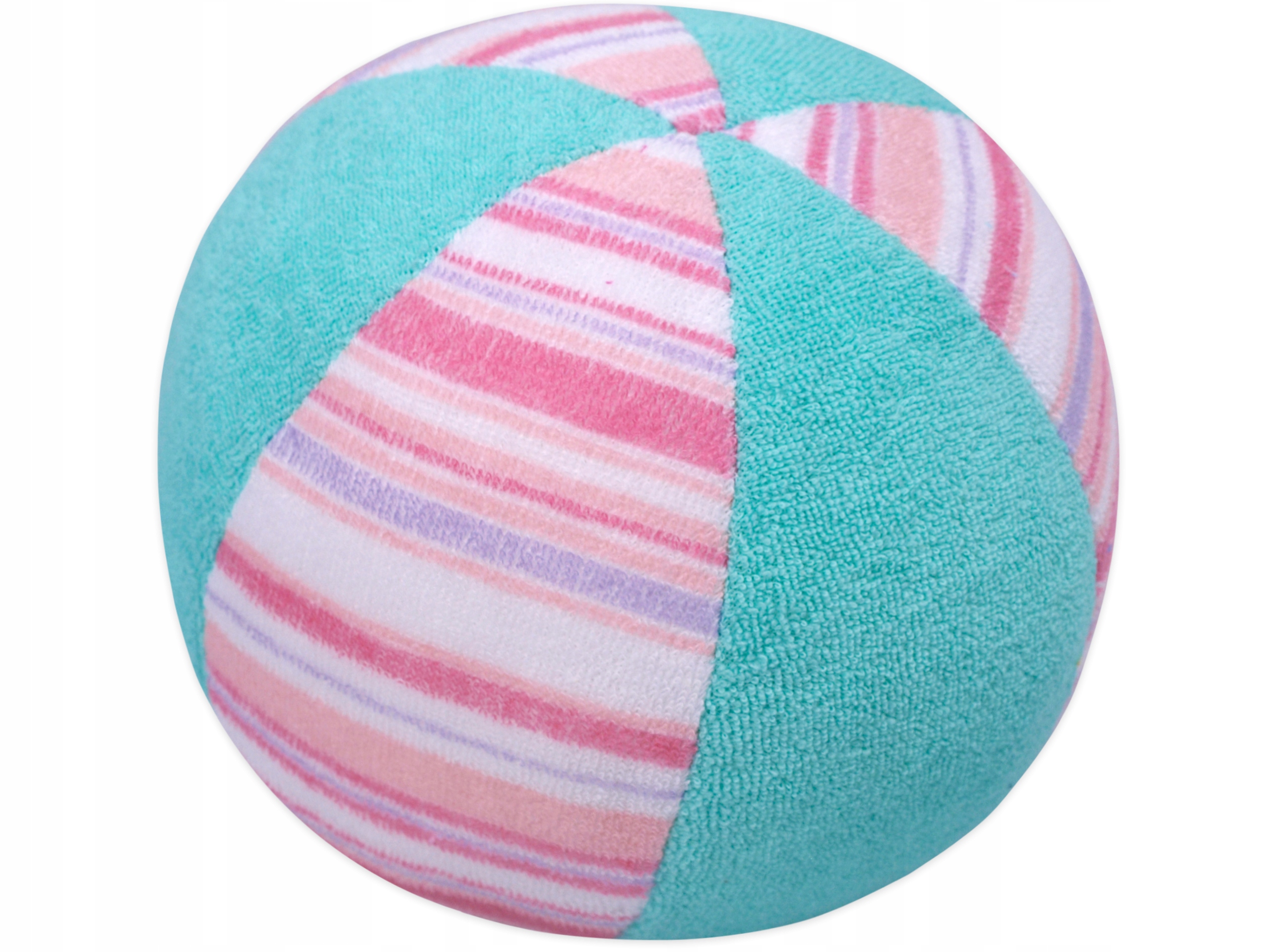 Piłeczka niemowlaka BOBO piłka MIĘTA RÓŻOWE PASKI