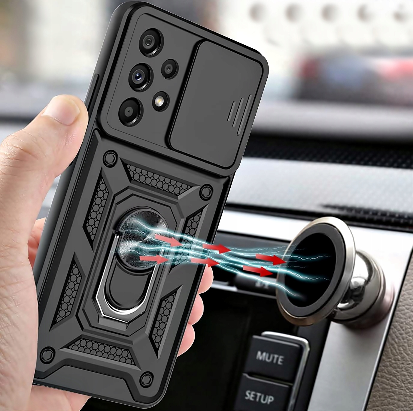 Etui PANCERNE RING CAM 2 x SZKŁO do SAMSUNG A53 5G EAN (GTIN) 5903802885873