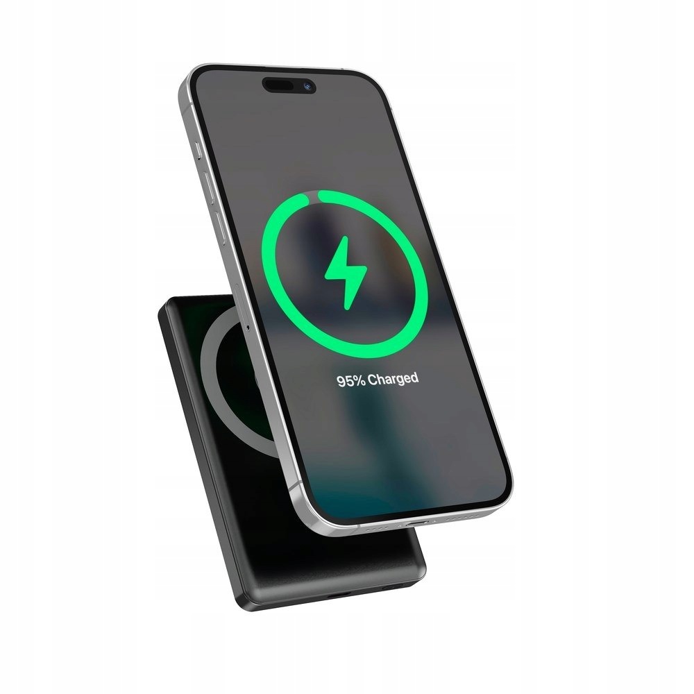 Gembird Bezprzewodowy Powerbank Magnetyczny 15W Z Wyświetlaczem LCD 10000 M