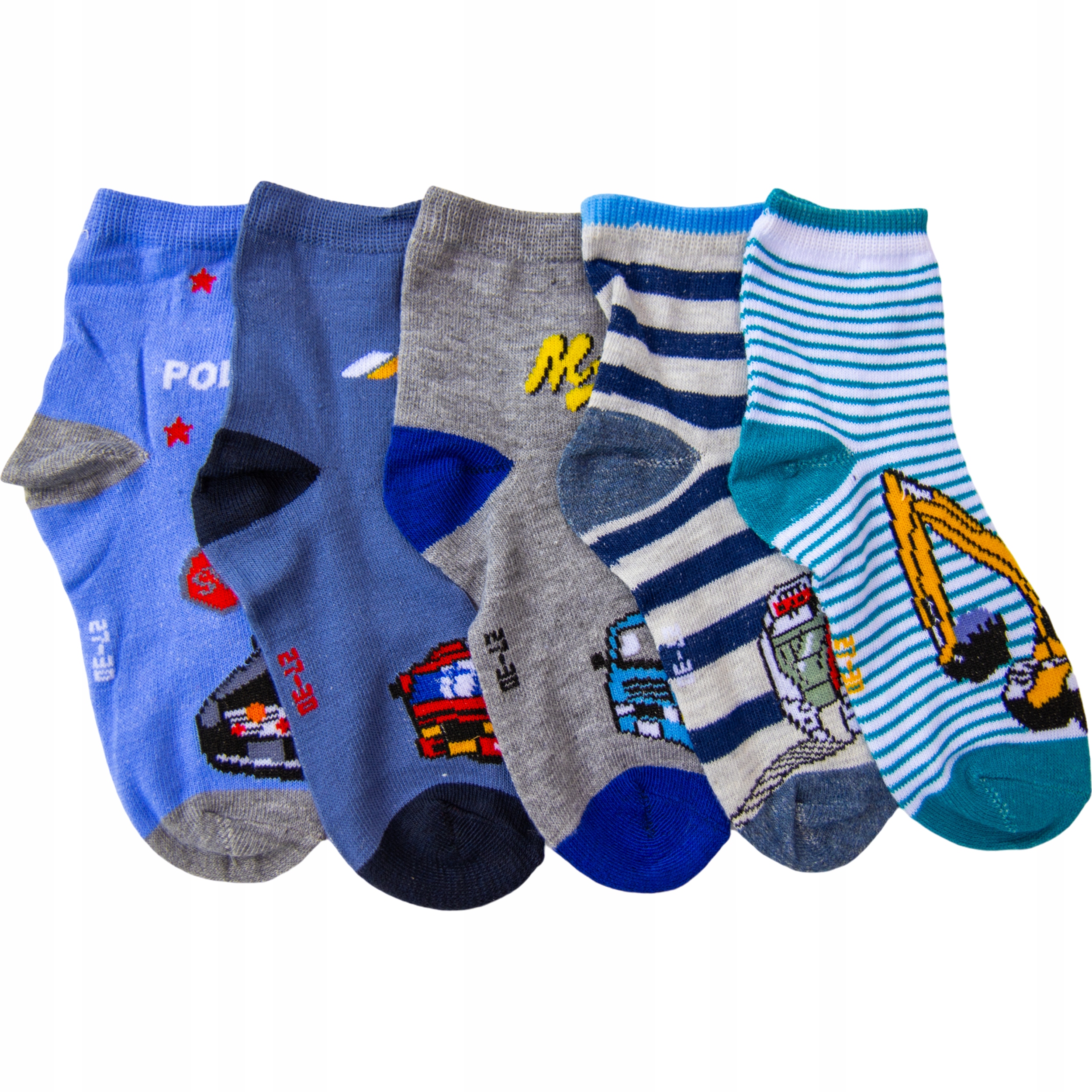 5x SKARPETKI DZIECIĘCE BAWEŁNIANE WESOŁE KOLOROWE 27-30
