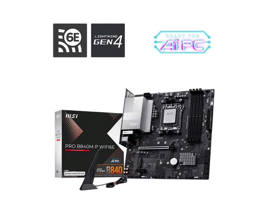 Msi Základná doska Pro B840M-P WIFI6E AM5 4DDR5 Atx