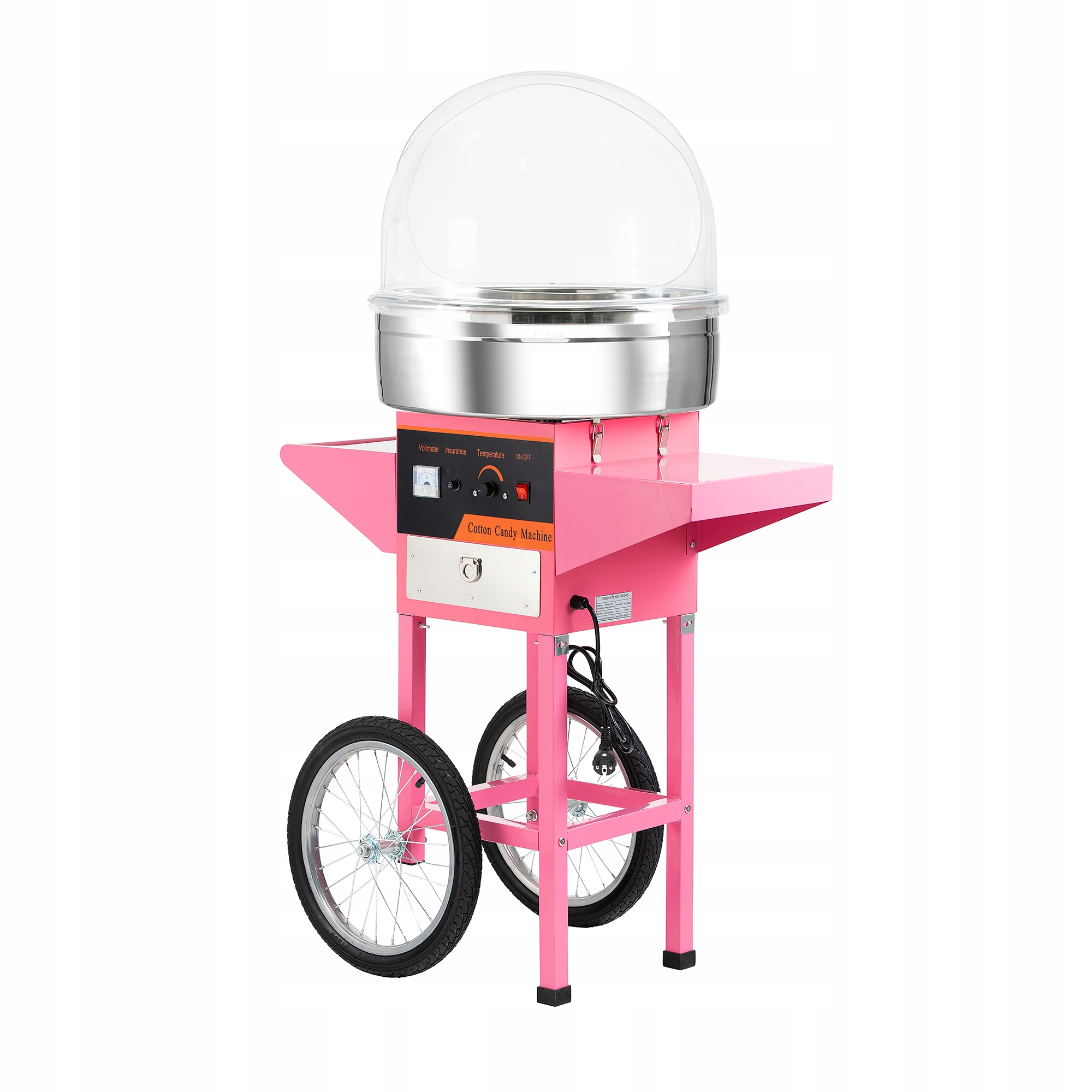 Maszyna Maszynka Do Waty Cukrowej Profesjonalna Na Kołach Elektryczna 980W