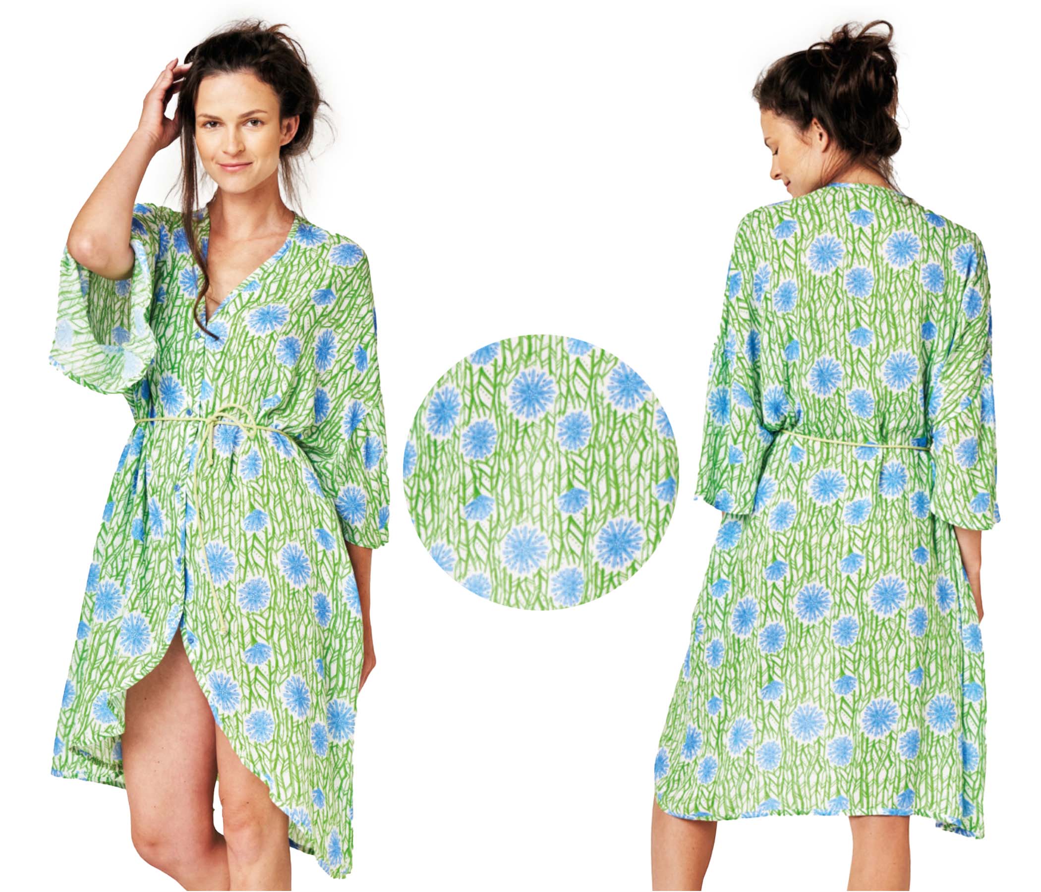 Key Domácí přehoz Tenký dámský župan Krátké šaty Lhd 509 XL