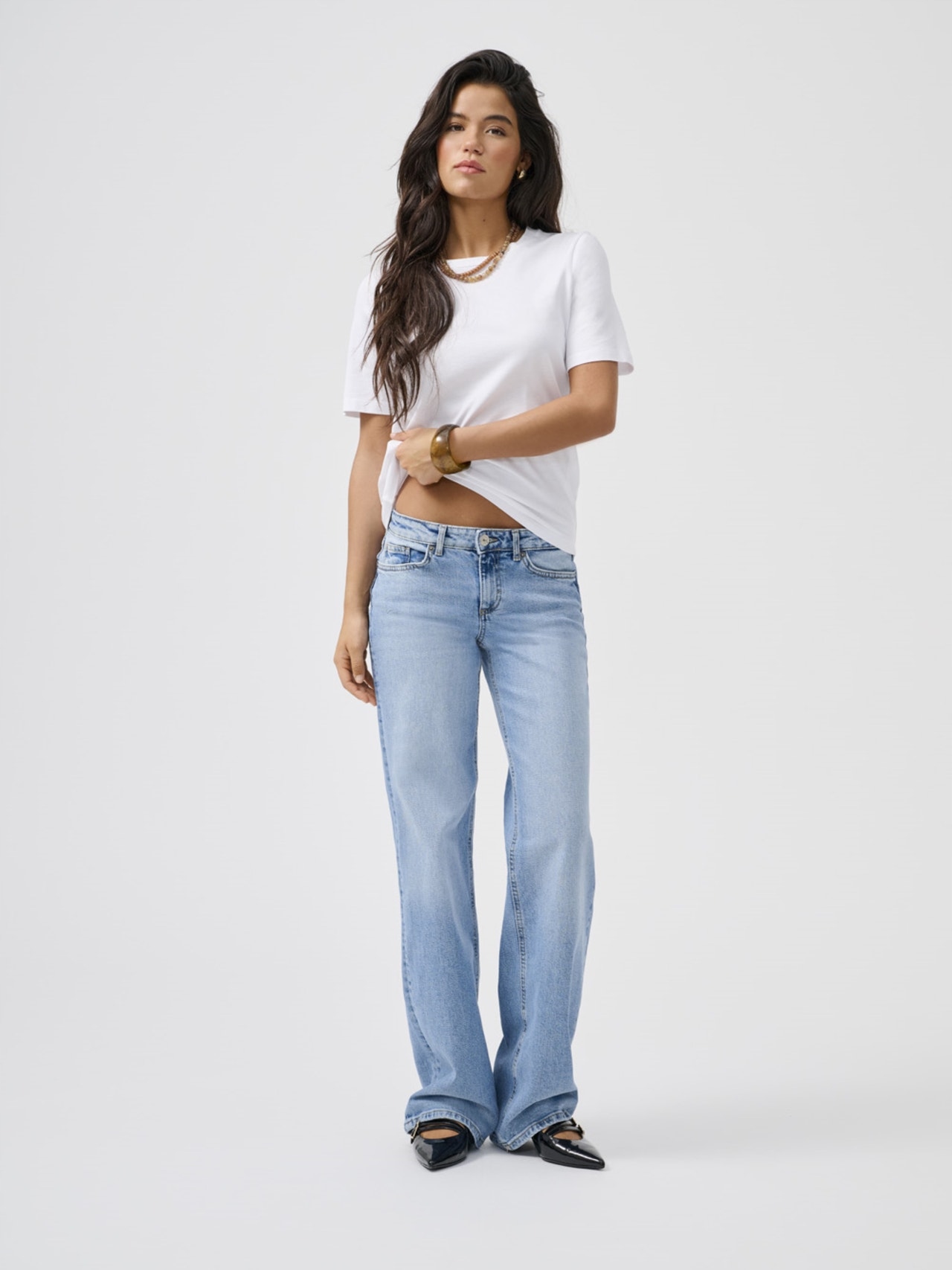 Only Džíny S Nízkým Pasem Na Zip, Dlouhé, Modré 26/32 6EA