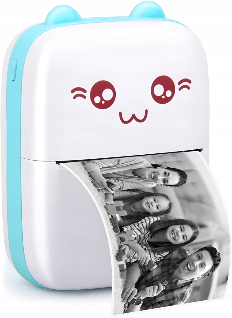 DRUKUŚ MINI DRUKARKA TERMICZNA KOTEK +16 SZT ROLEK Model 2023