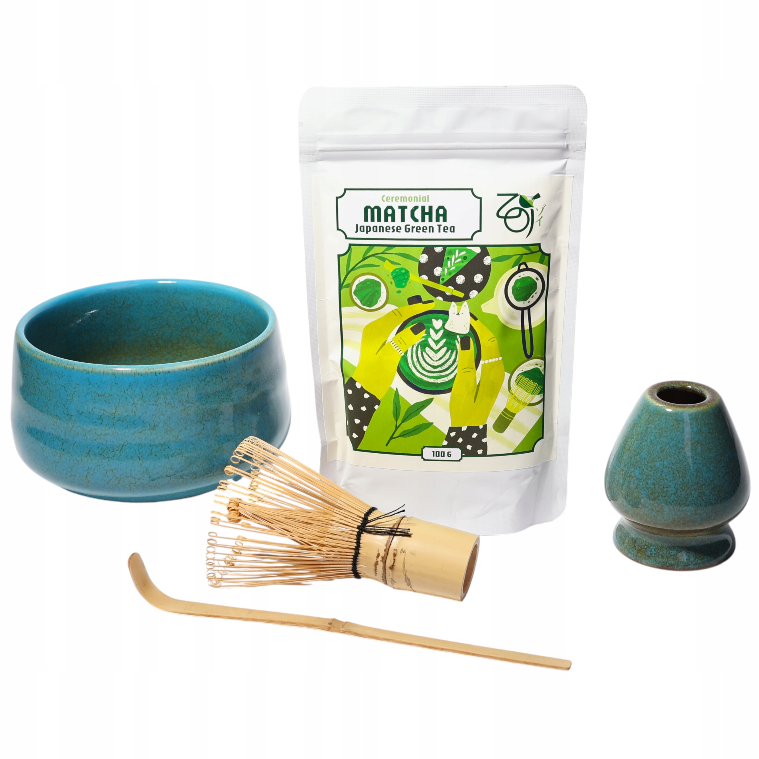 Dárková Sada pro obřadní přípravu japonského čaje Matcha 100 g