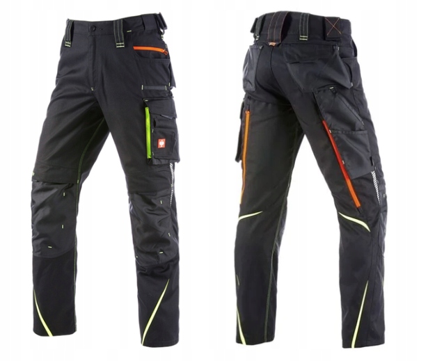 Pánské kalhoty Strauss Premium 65511 černo-žluté Ventilace vel.- 58