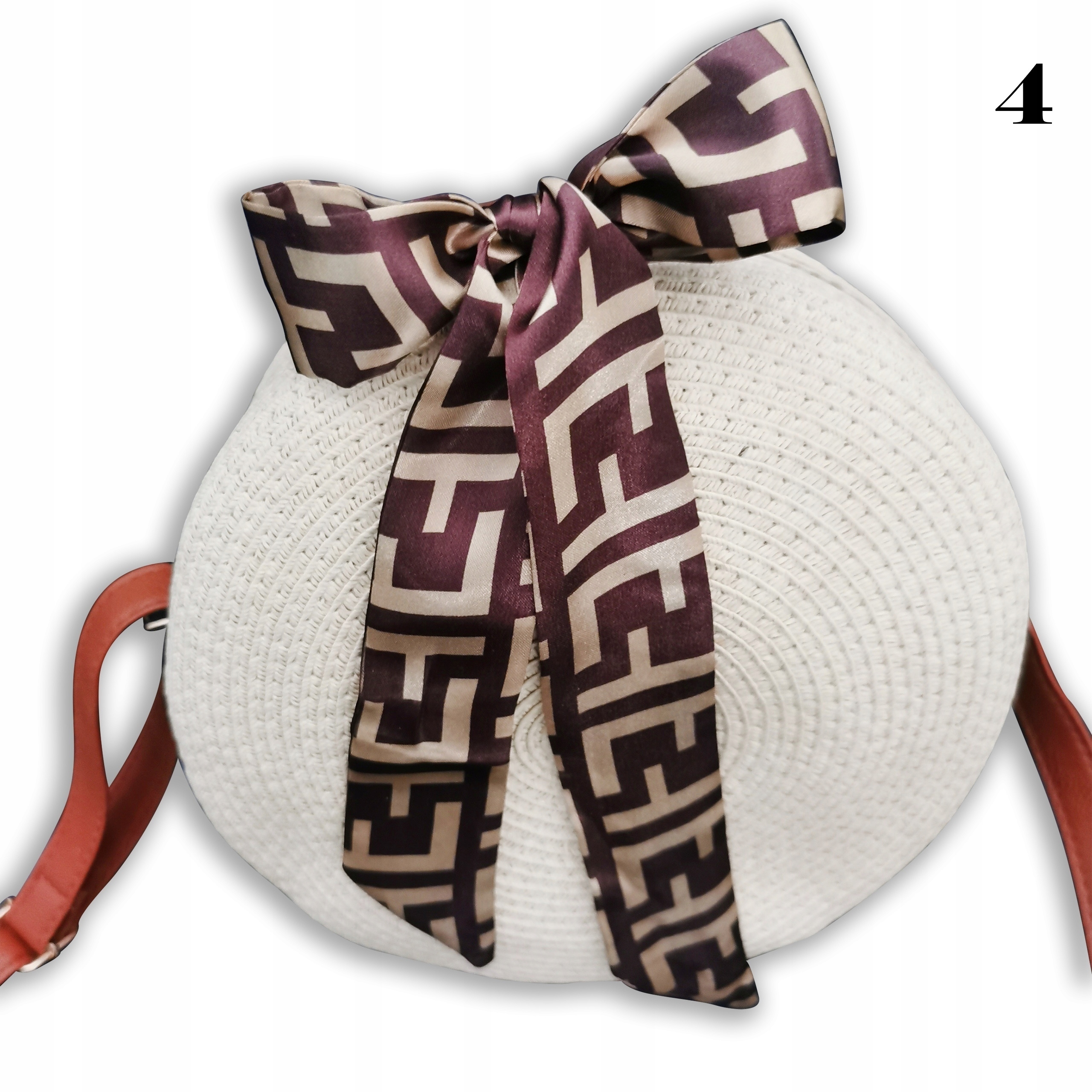 Torebka na RAMIĘ PLECIONA KOSZYK ZAPINANA BRELOK Wysokość uchwytów 25 cm