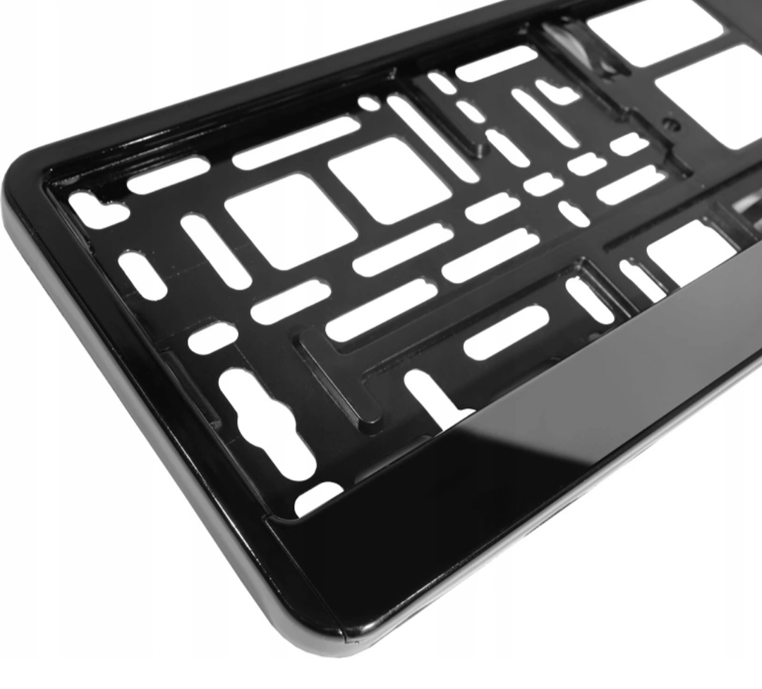 Ramka Pod Tablice Samochodowe Rejestracyjna Metalizowana Czarna 1SZT