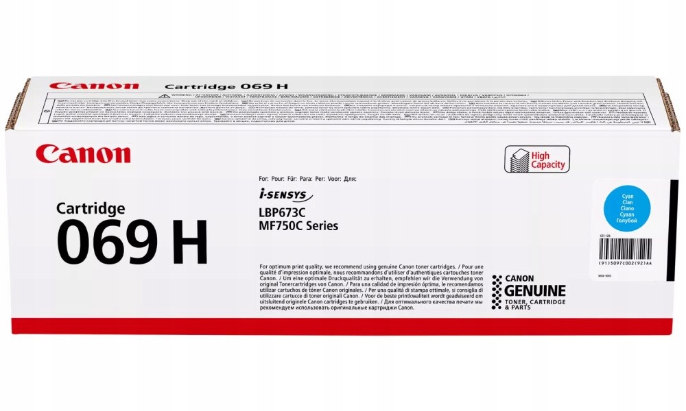 Canon originální vysokokapacitní toner Cartridge 069 H C modrý, MF752Cdw, 7