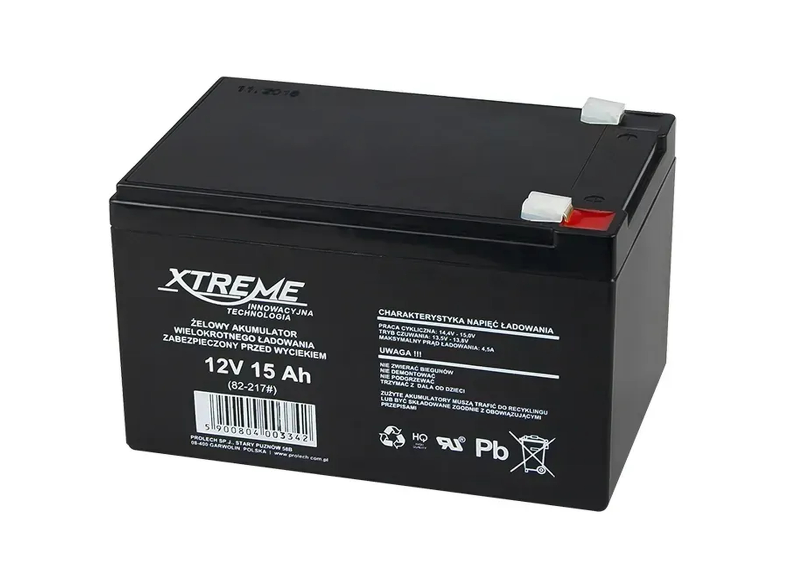 Akumulator Żelowy 12V 15Ah Do Samochodzika Autka Ups Alarm Monitoring Piec