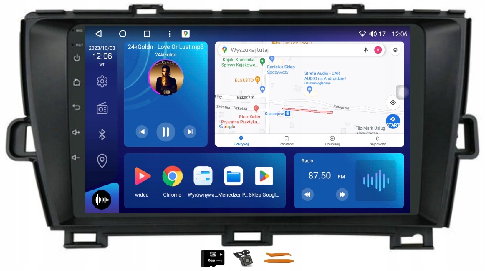 Rádio Android Navigácia Qled Carplay Lte 64GB Gps Dsp Toyota Prius 3 09-15