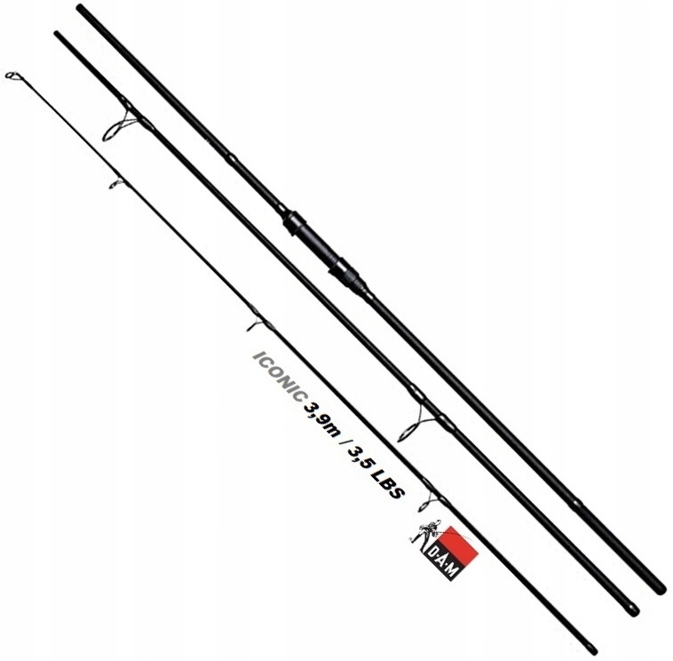 Velmi Dobrá Silná Kaprová Tyč 3.EL Iconic Carp Dam 390 cm 3,5LBS DT.135