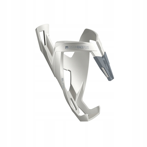 Koszyk uchwyt na bidon ELITE CUSTOM RACE + PLUS SZARY Shiny White POŁYSK