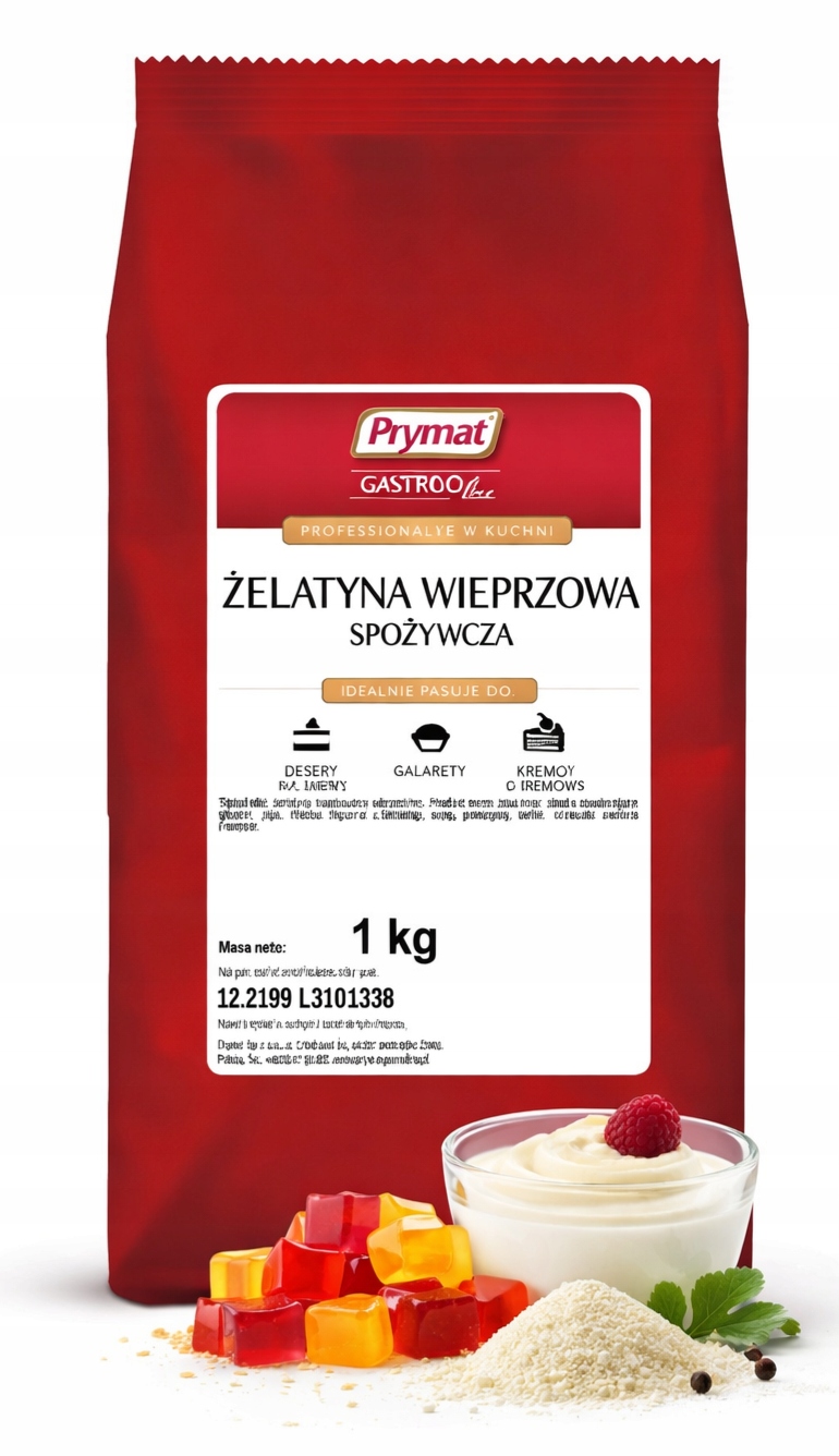 Żelatyna wieprzowa spożywcza Prymat 1 kg 1000g GastroLine Catering