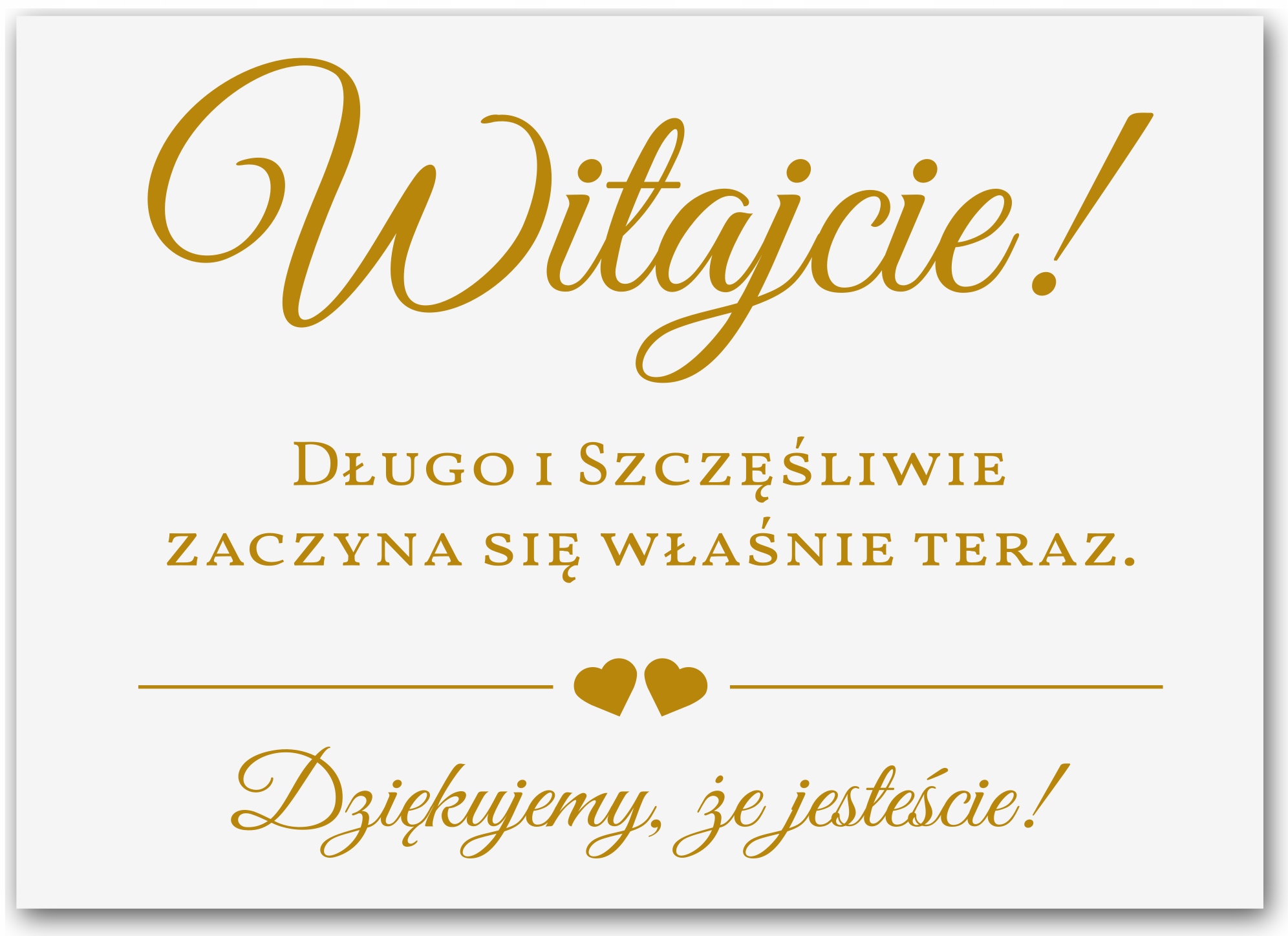 tablica powitalna wesele Witajcie Dziękujemy 70x50