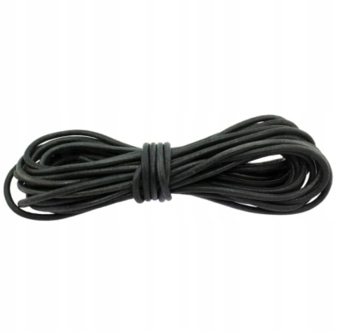 Řemínek Kožený Černý 5MM 30 Metrů