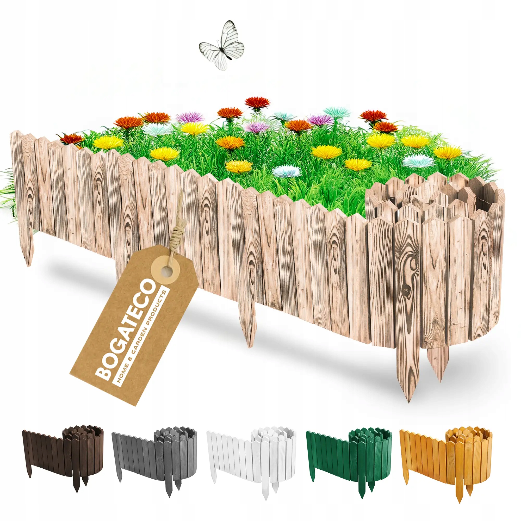 Dřevěný Plot Zahradní Palisáda Obrubník 30x200 cm Výrobce Opálený