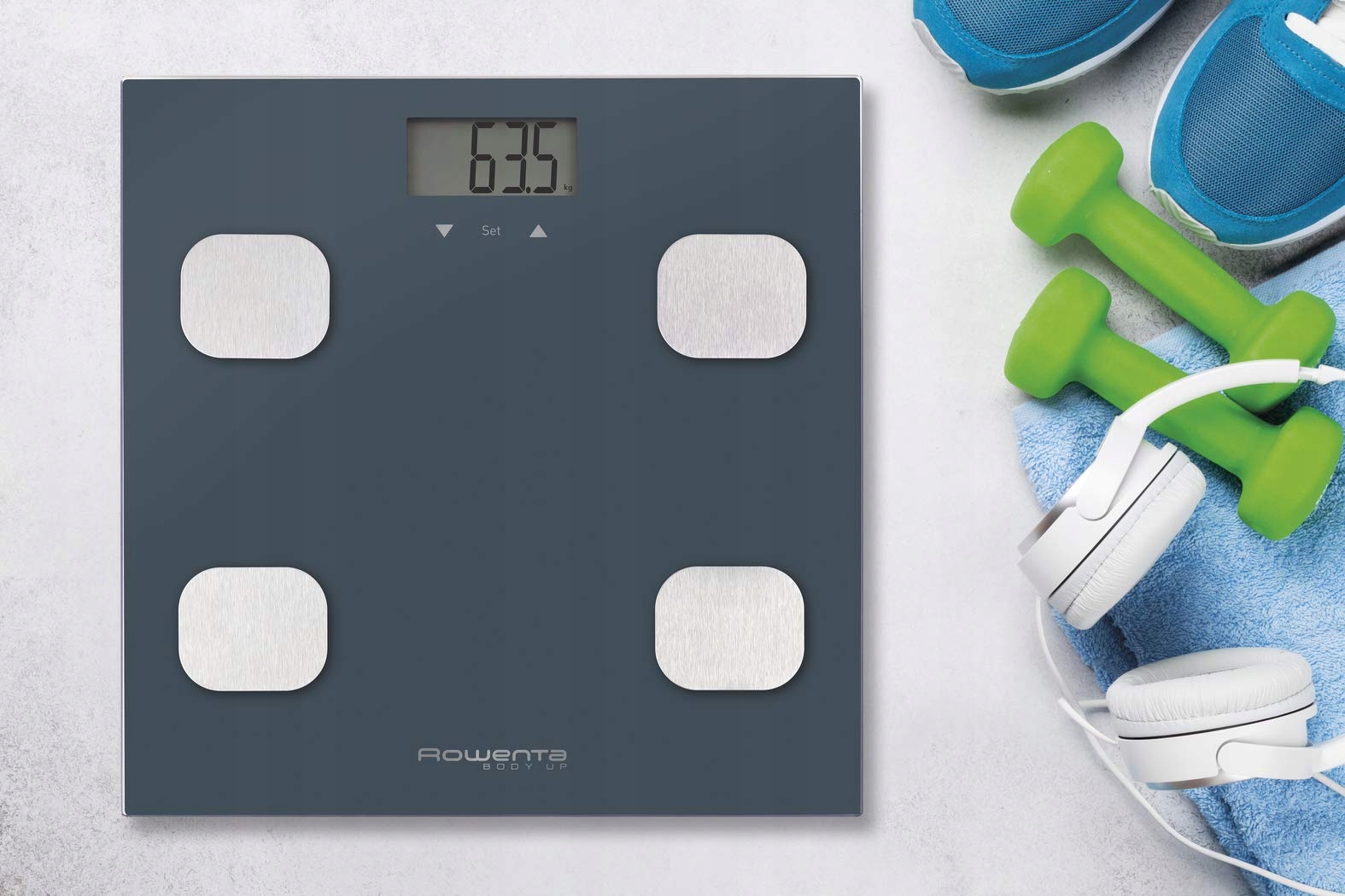 ROWENTA Waga Łazienkowa z Pomiarem Tkanki Tłuszczowej i BMI 150kg — miniatura 3