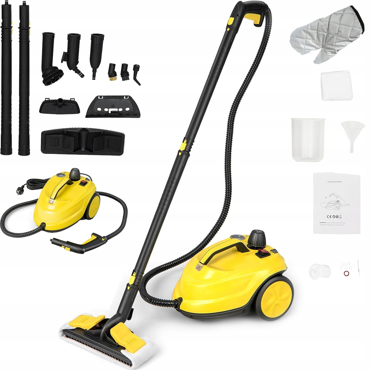 Myjka Parowa Parownica Czyścik do Okien Mop Parowy 2000W 5bar Duży Zestaw
