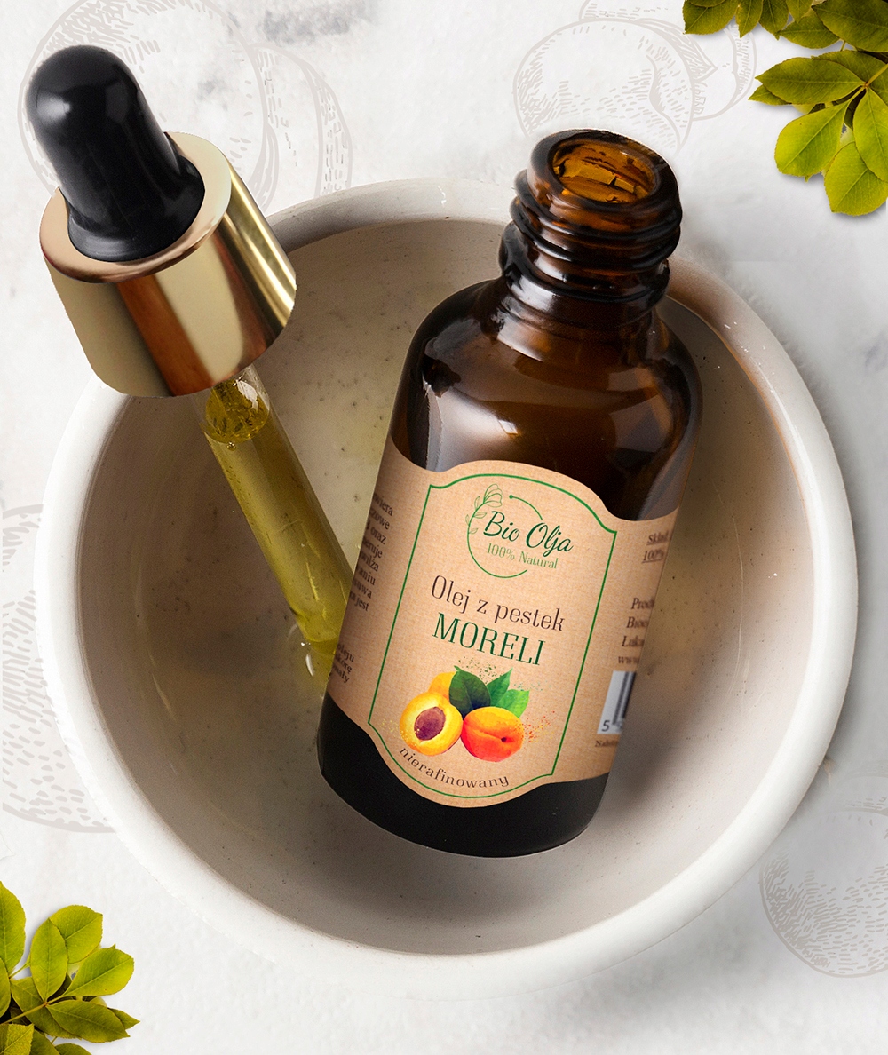 BIO OLJA Olej z Pestek Moreli Zimnotłoczony Nierafinowany 50ml Marka BioOlja