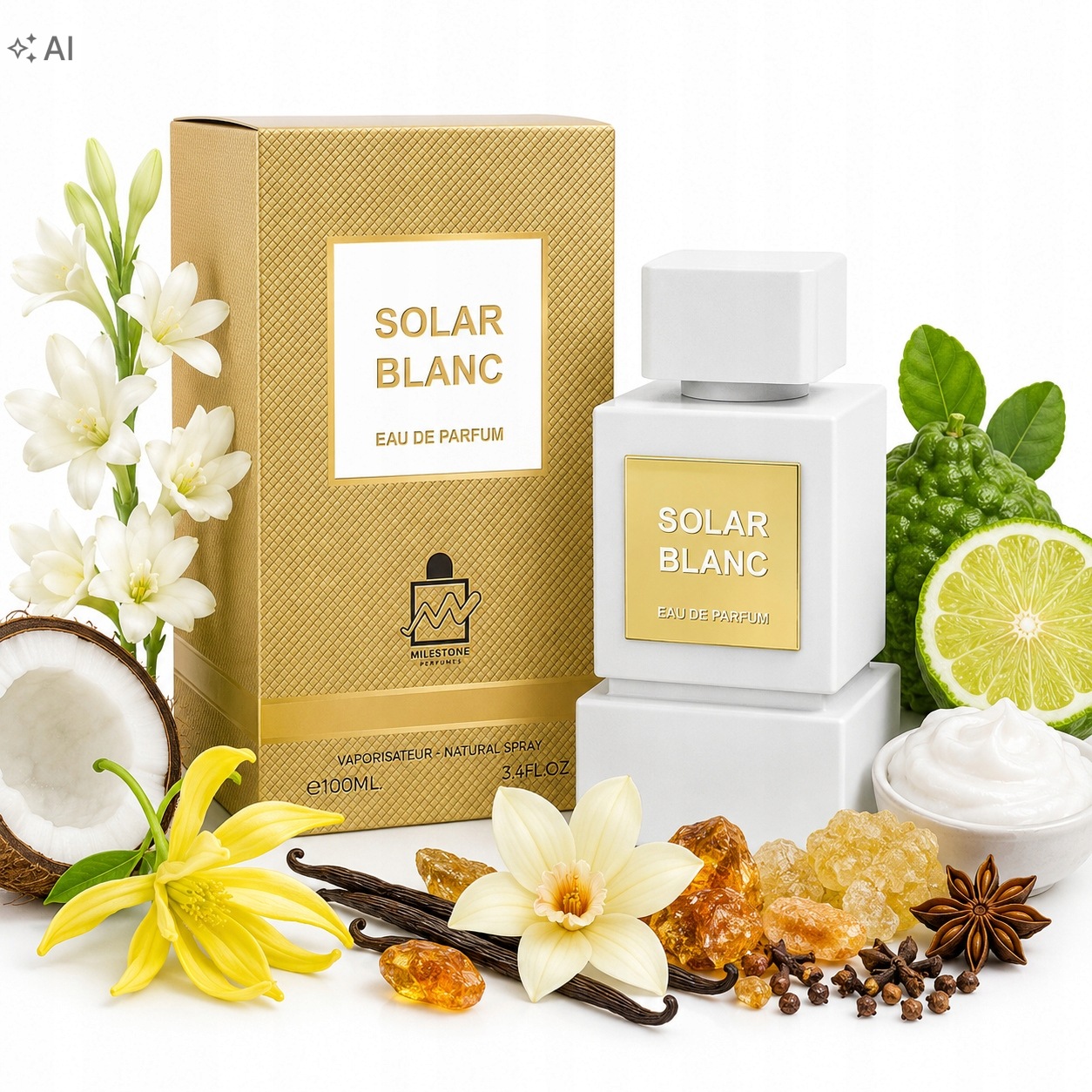 Oryginalne Perfumy Arabskie Milestone Solar Blanc 100ml Edp