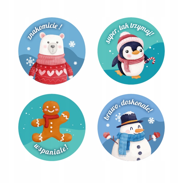 

Naklejki motywacyjne zima 100 szt.
