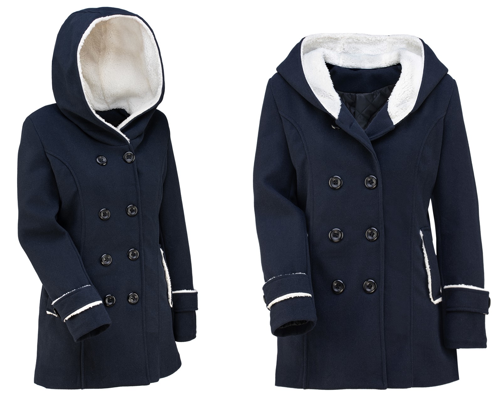 Dámský Teplý Kabát S Kožíškem S Kapucí S