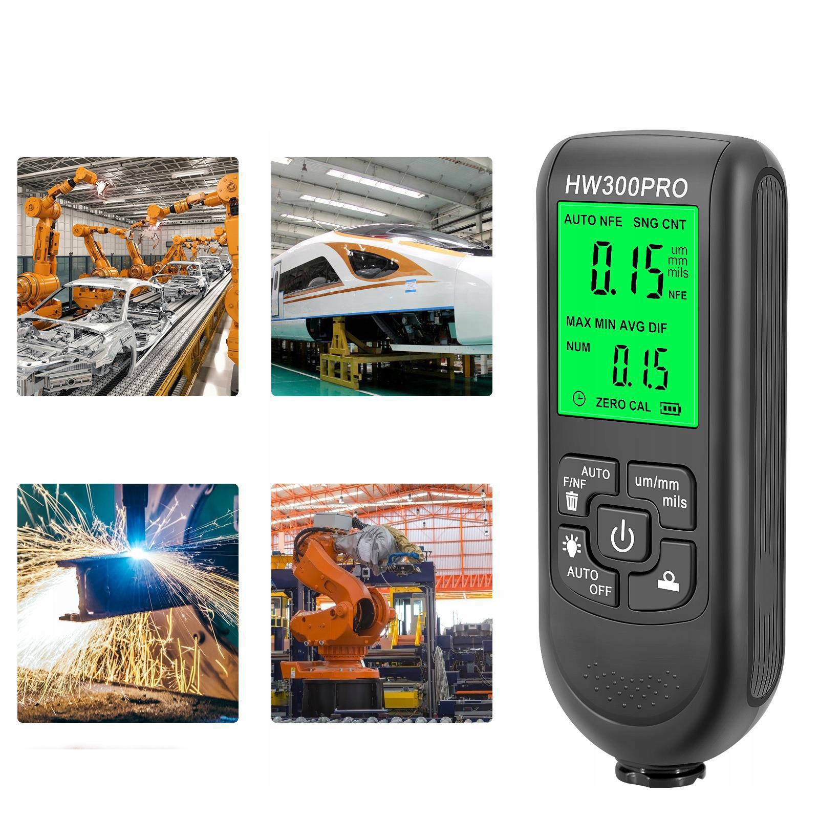 MIERNIK TESTER CZUJNIK GRUBOŚCI LAKIERU Model HW-300PRO