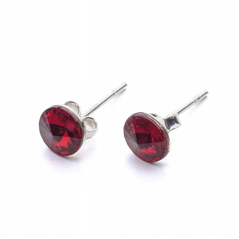 

Srebrne Kolczyki 925 z kr. Swarovski Rivoli 6 Siam
