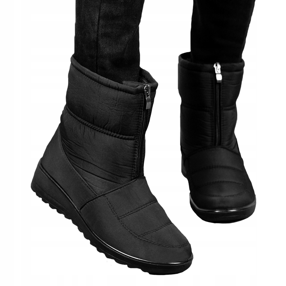 BUTY NA ŚNIEG ZIMOWE OCIEPLANE CZARNE WYSOKIE 42 Marka inna