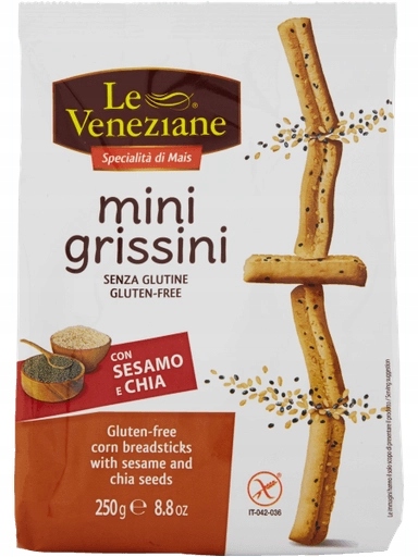Levně 3x Tyčinky tyčinky Grissini se sezamem a chia Le Veneziane 250 g
