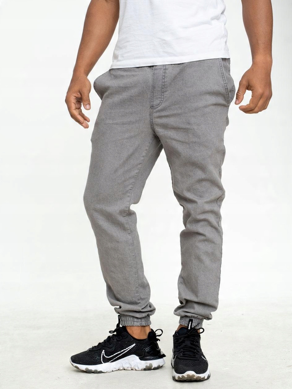 

Spodnie Męskie Jeansowe Jigga Modne Szare 4XL