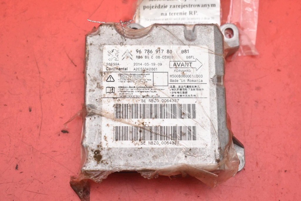 SENSOR modul airbag airbagů 9678691780 CITROEN DS5 12-15