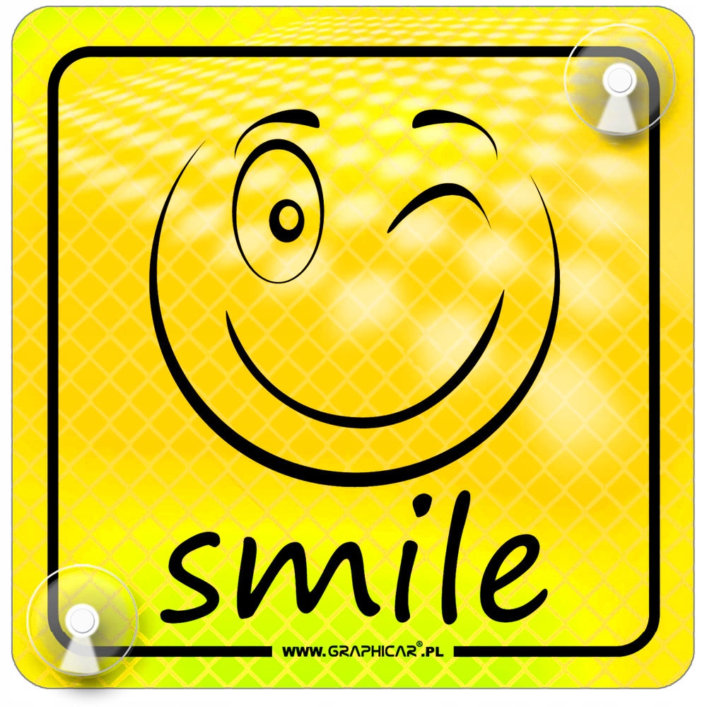 Tabliczka Smile Uśmiechnij Się Przyssawki Odblask