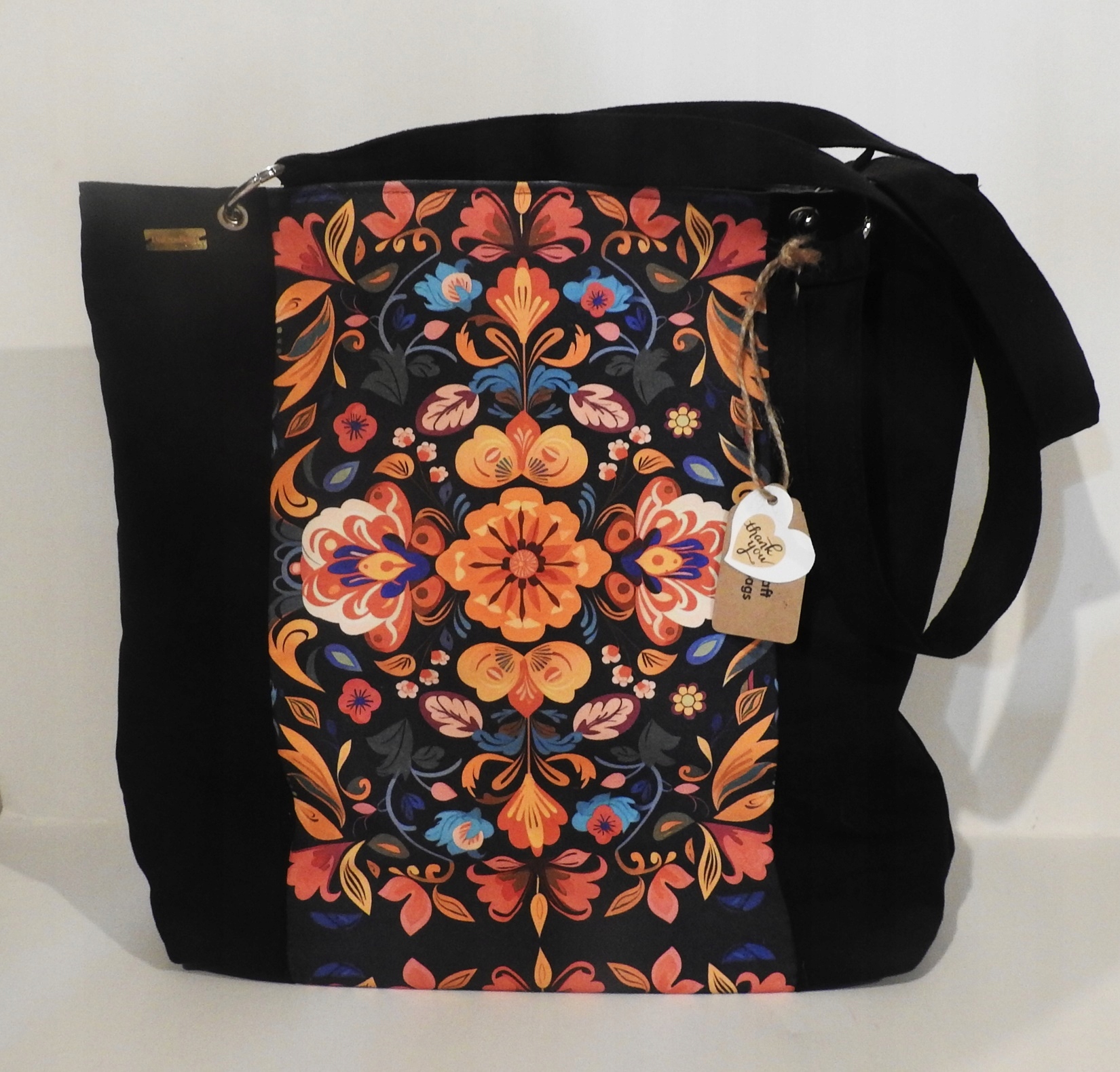 Taška Přes Rameno XL Folkové Řemeslo Semiš Syntetický Vegan dárek Boho