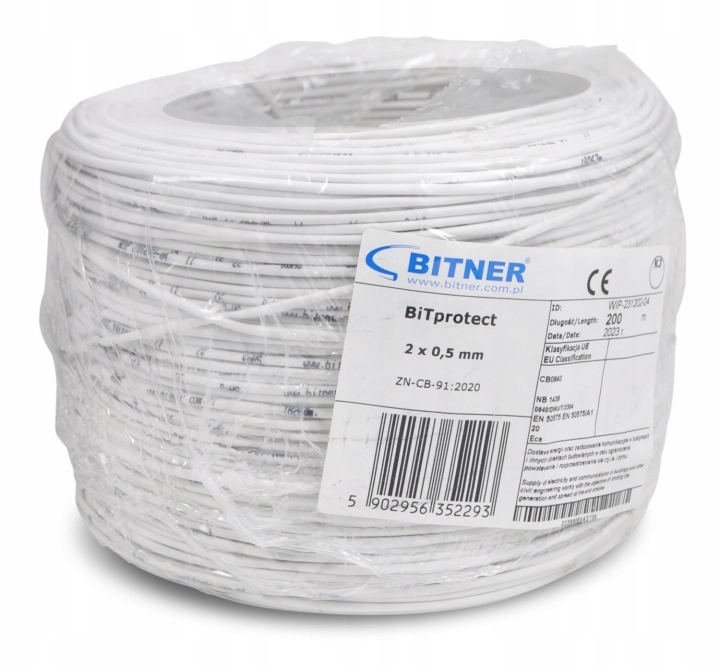 Kabel Przewód Ytdy 2x0,5 MM Bitprotect Alarmowy Domofonowy Miedź Drut 200m