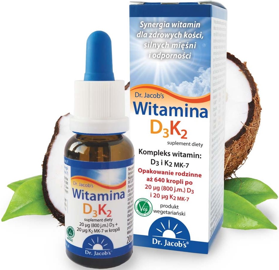 KROPLE WITAMINA D3+K2 MK7 DR JACOBS 20ml KOMPLEKS 13424749786 Allegro.pl