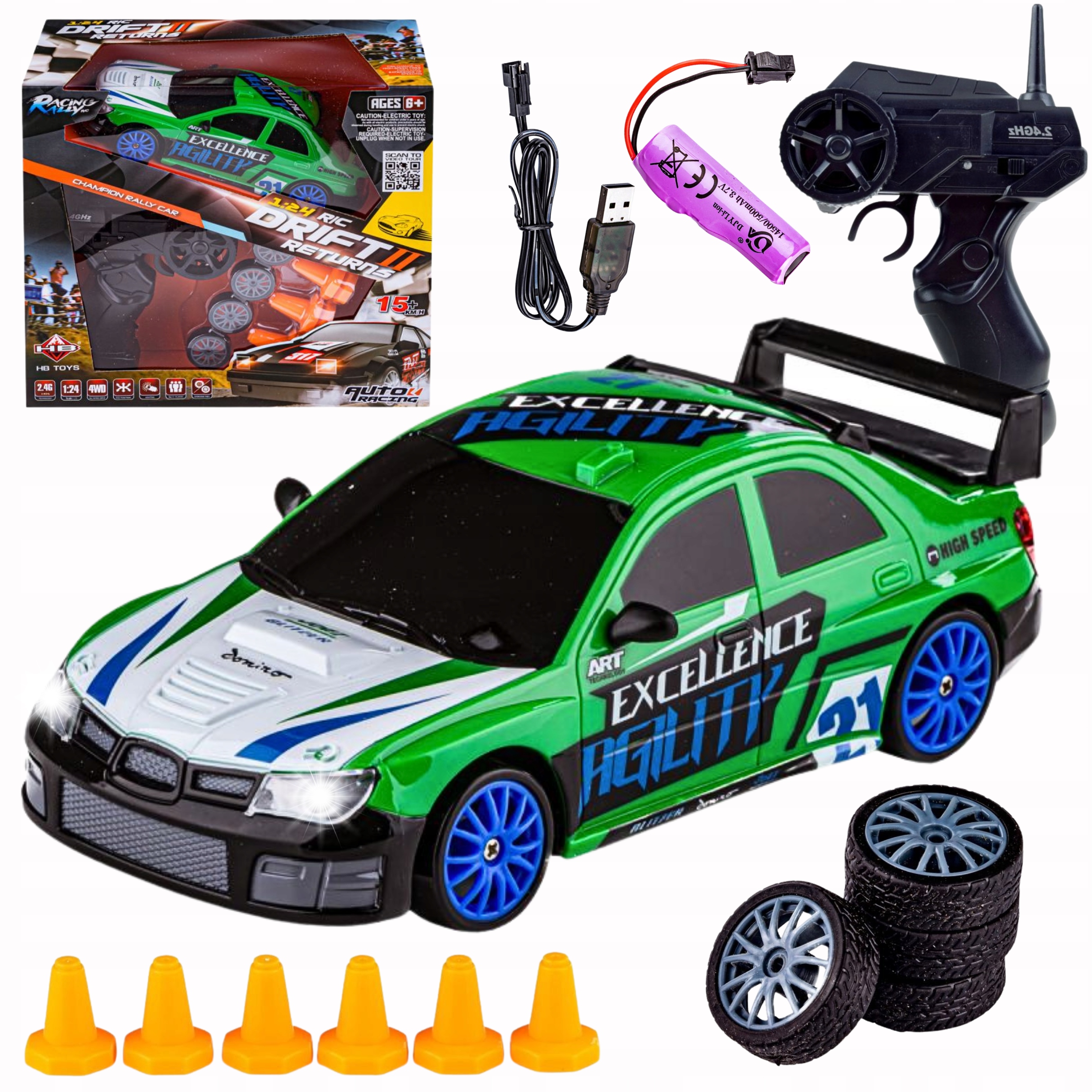 Auto Na Driftování Na Dálkové Ovládání 1:24 Autíčko Dálkově Ovládané Rc Drift 4x4 Subaru