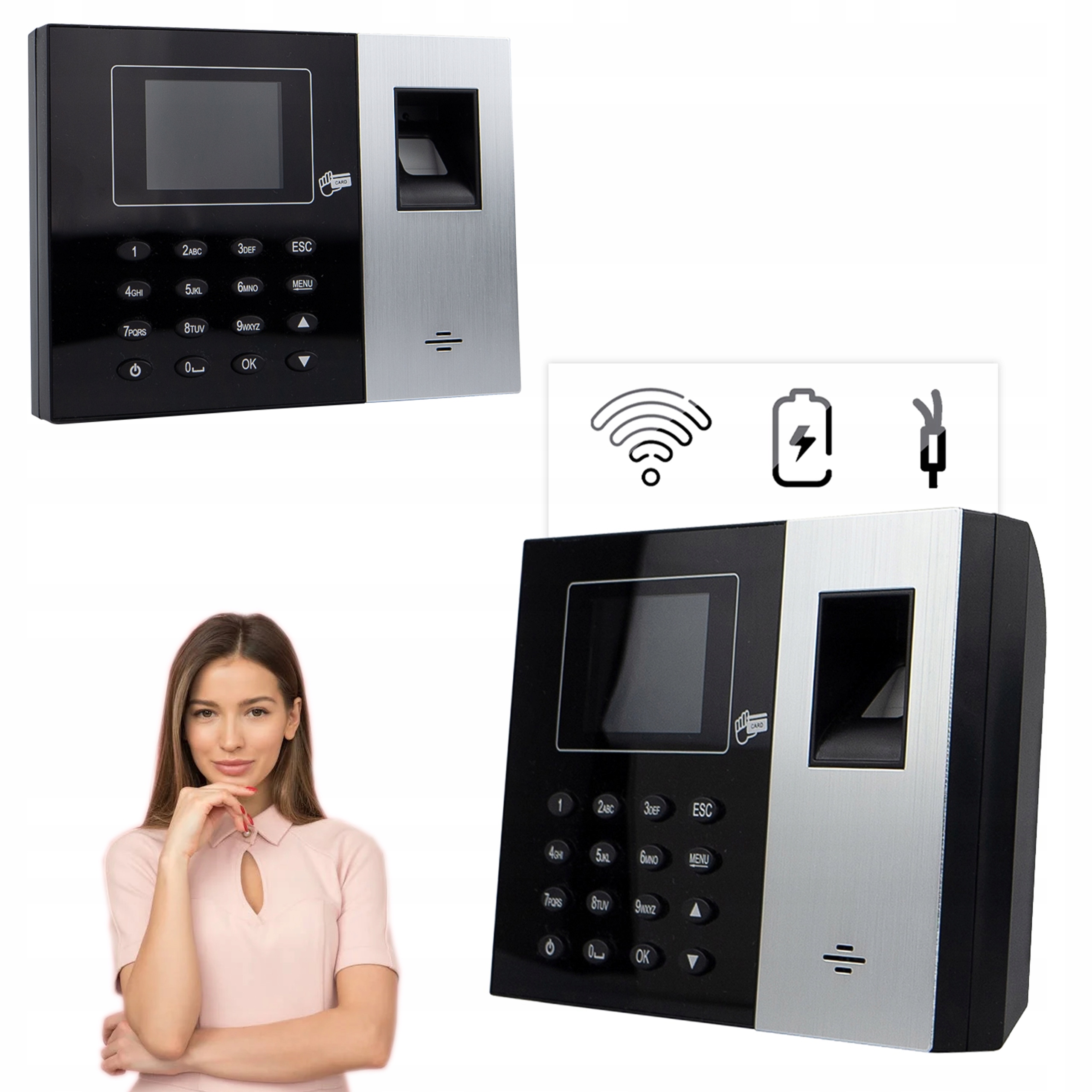 Rejestrator Czasu Pracy Lan bateria IC Wiegand Wifi Web P2P 125kHz 13,56mHz