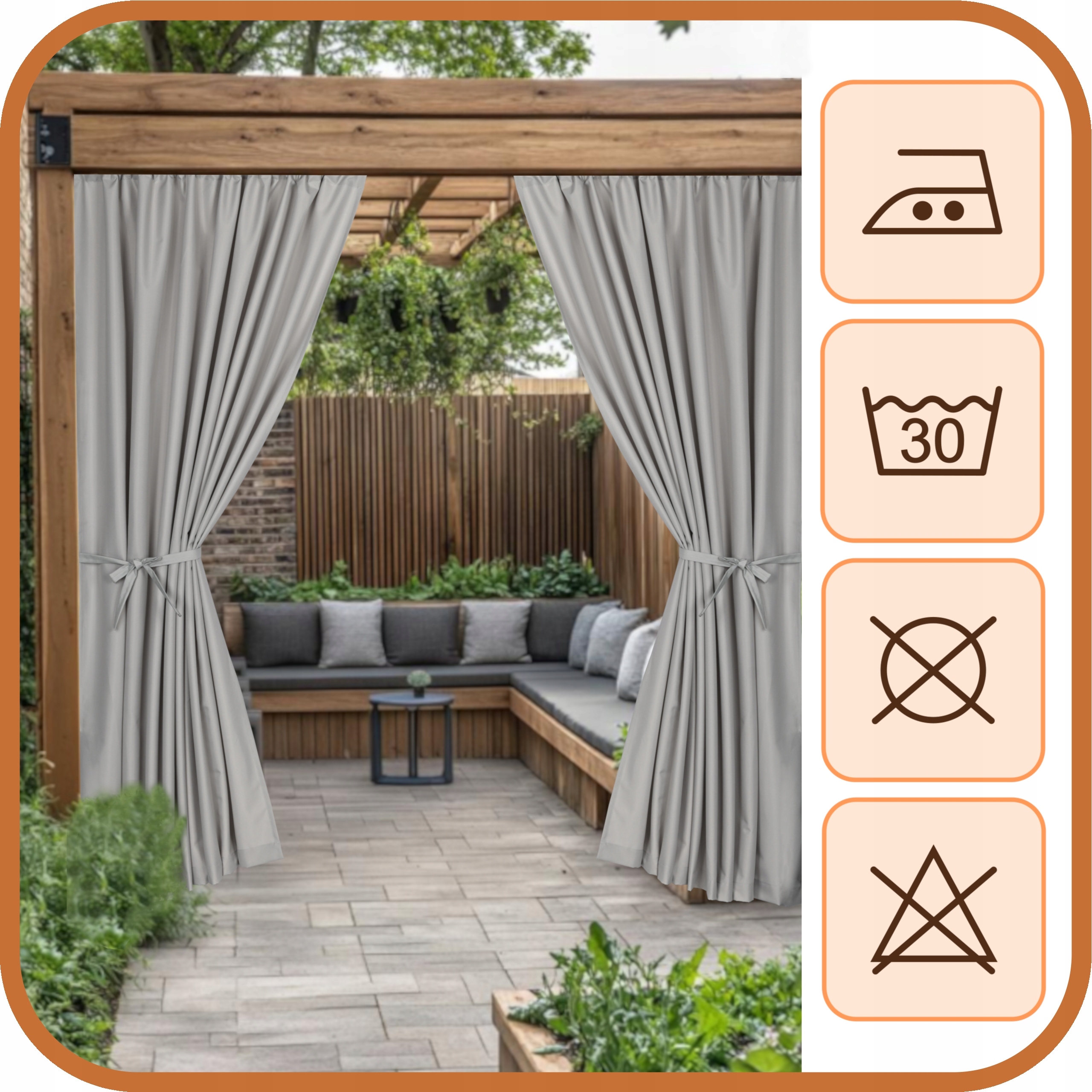 ZASŁONA TARASOWA OGRODOWA ZASŁONY TARASOWE OGRODOWE T 155x280 jasnoszara Typ inny